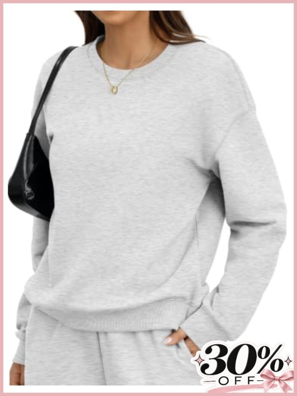 Fleece Crewneck Sweatshirt Long Sleeve Pullover Cozy Casual
